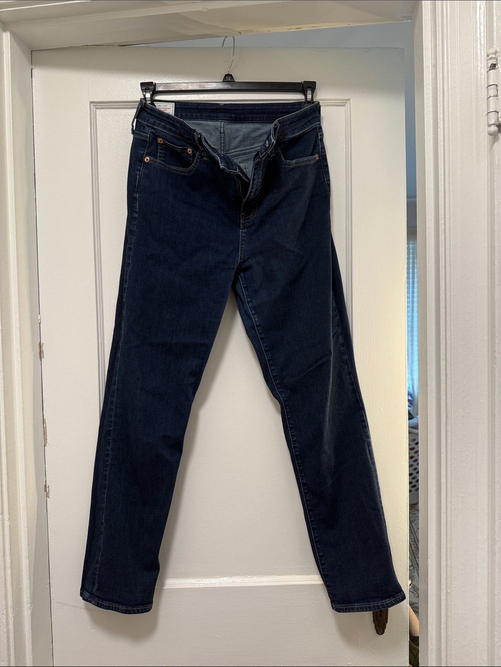 GAP Women's Straight-Leg Jeans in Dark Blue Denim